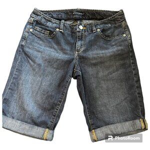 Womens Banana Republic Denim Bermuda Cuffed Bottom Shorts size 29/8